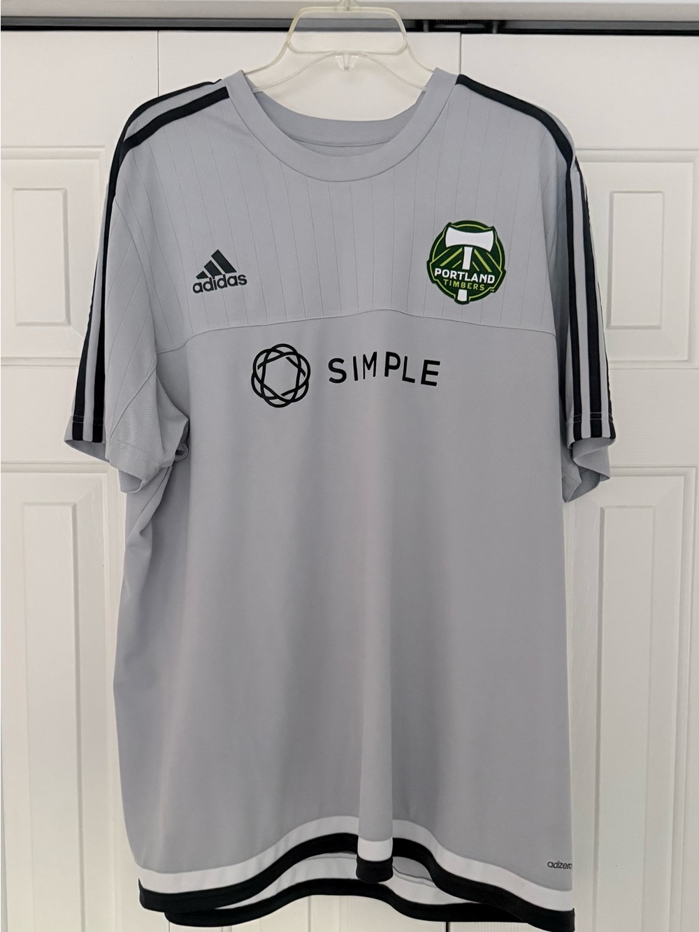 adidas Gray Portland Timbers Training Jersey with Black Trim. #0074